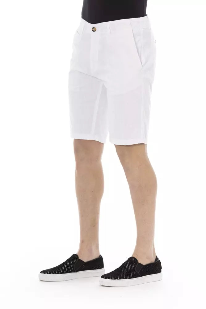 White Cotton Men's Bermuda Short - ventzia