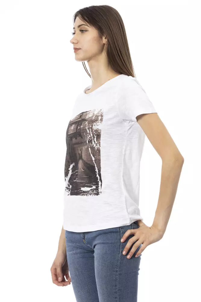 White Cotton Women T-Shirt - ventzia