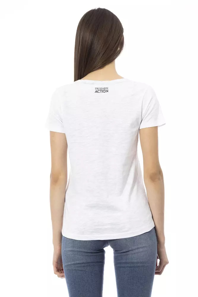 White Cotton Women T-Shirt - ventzia