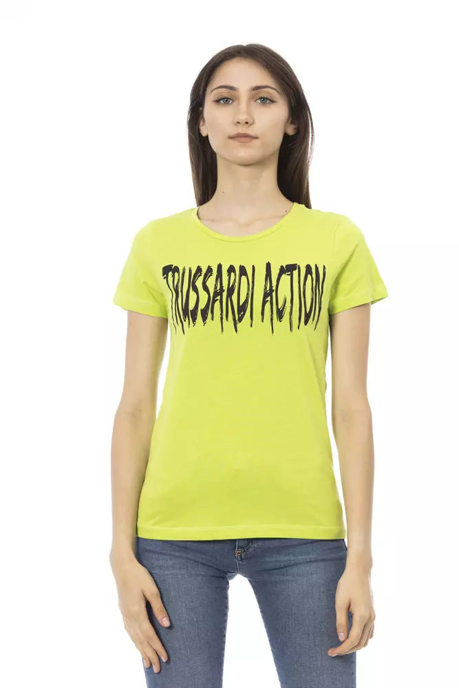 Green Cotton Women T-Shirt - ventzia