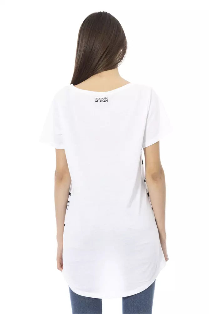 White Cotton Women T-Shirt - ventzia
