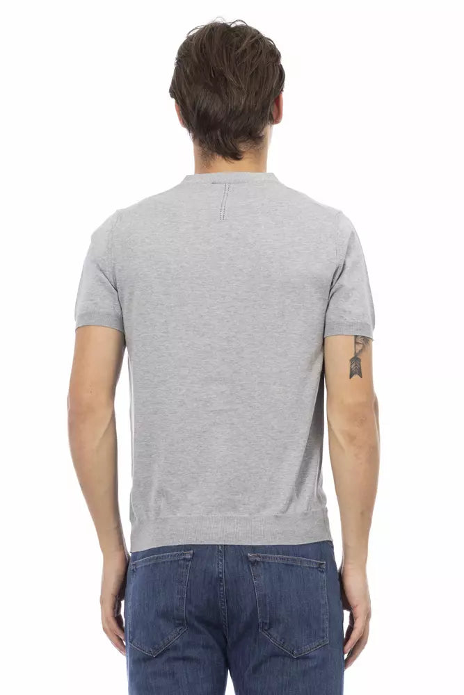Gray Cotton Men's Sweater - ventzia