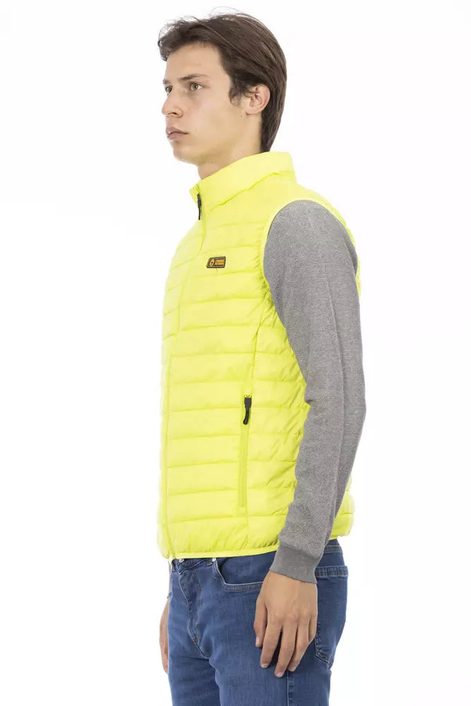 Yellow Polyester Men Sleeveless Jacket - ventzia