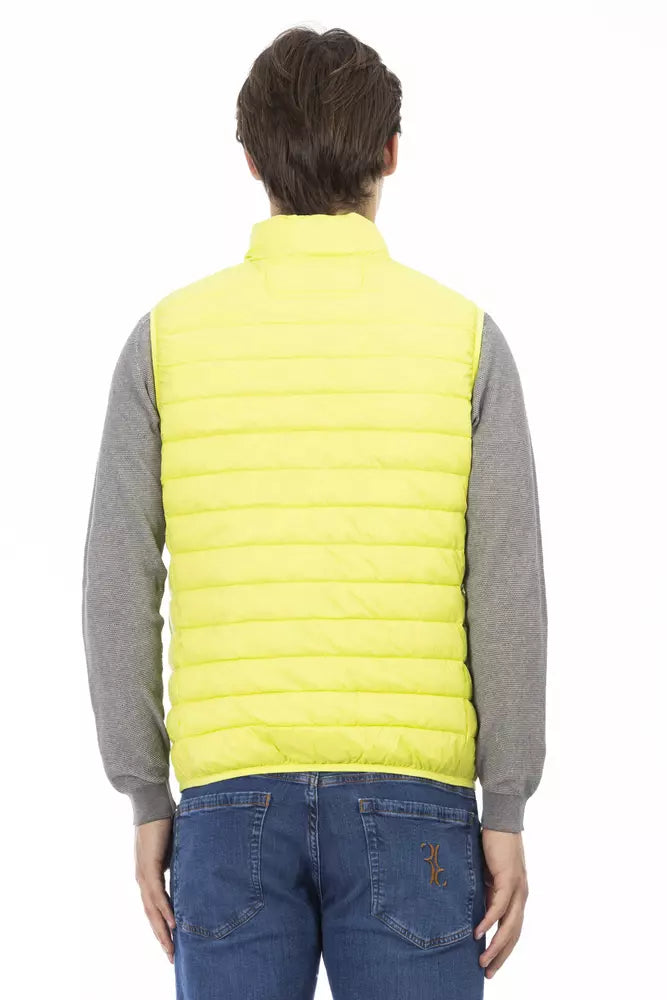 Yellow Polyester Men Sleeveless Jacket - ventzia