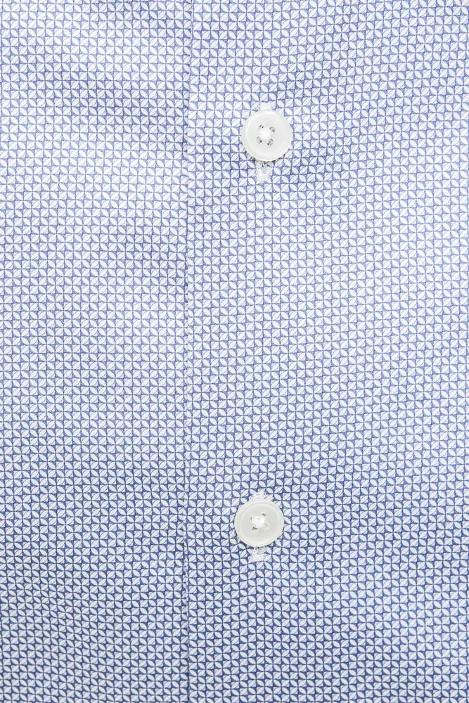Light Blue Cotton Men Shirt - ventzia