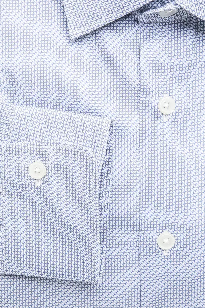 Light Blue Cotton Men Shirt - ventzia