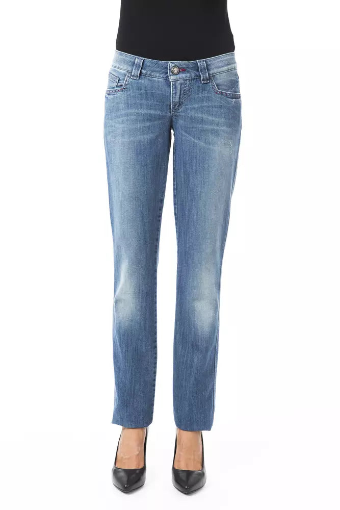 Blue Cotton Women Jeans - ventzia