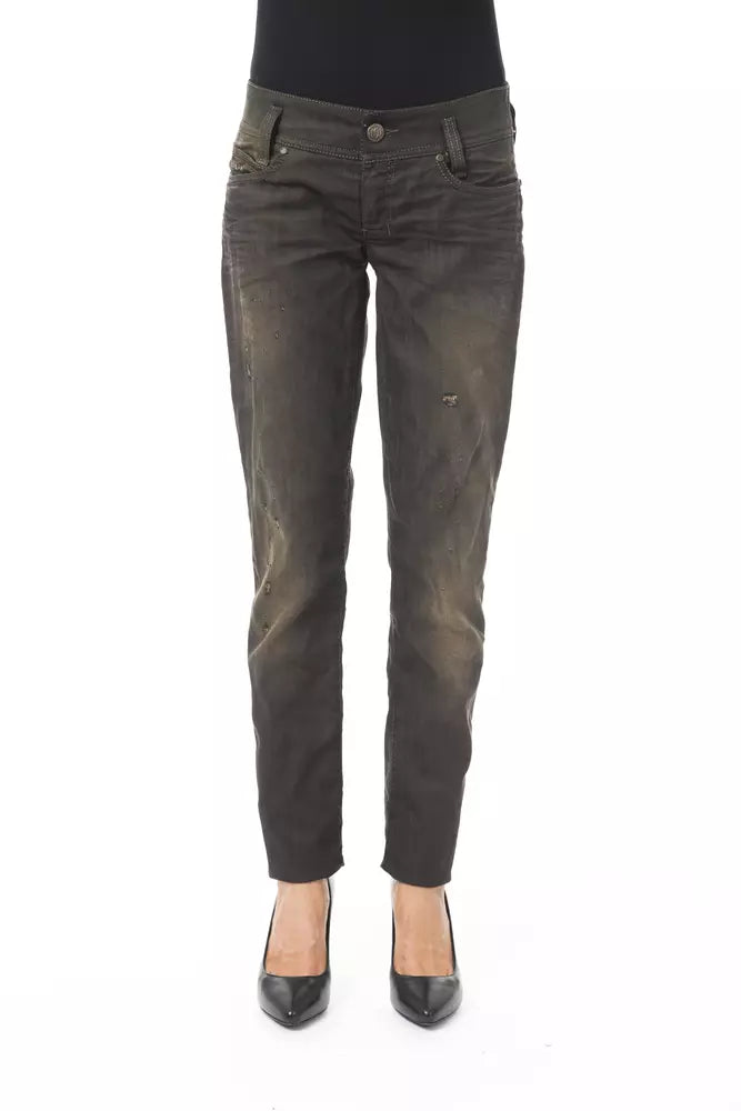 Black Cotton Women Jeans - ventzia