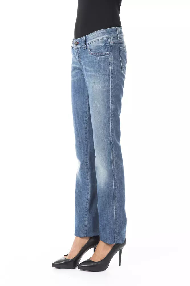 Blue Cotton Women Jeans - ventzia