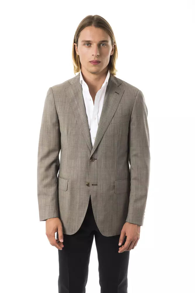 Gray Wool Men's Blazer - ventzia