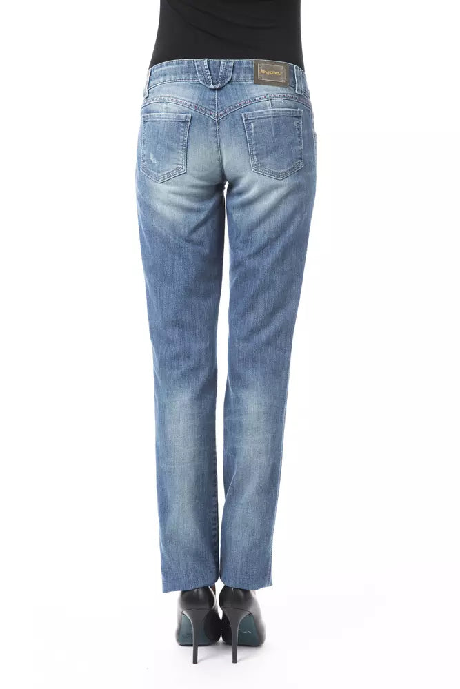 Blue Cotton Women Jeans - ventzia