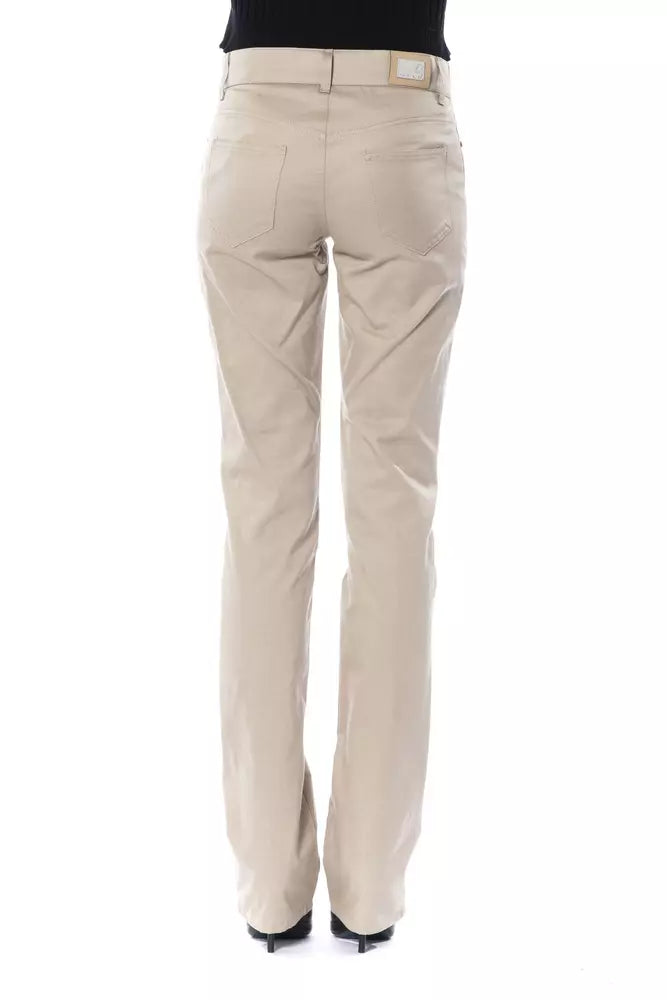Beige Cotton Women Pant - ventzia