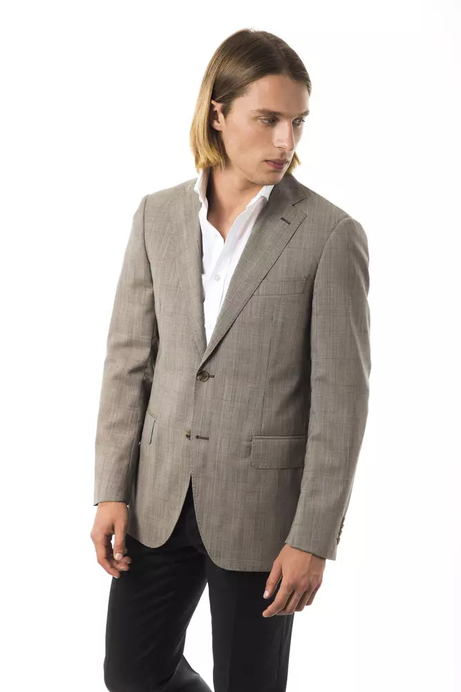 Gray Wool Men's Blazer - ventzia