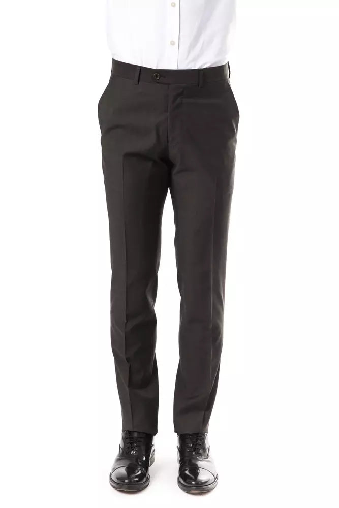 Gray Wool Men's Suit Pant - ventzia