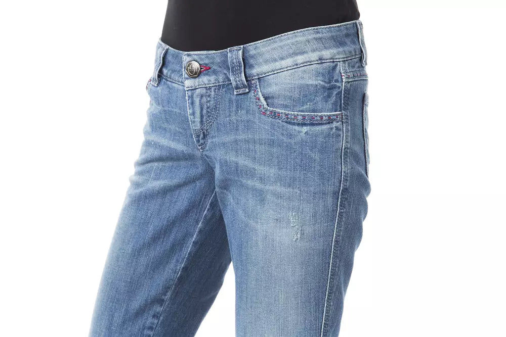 Blue Cotton Women Jeans - ventzia