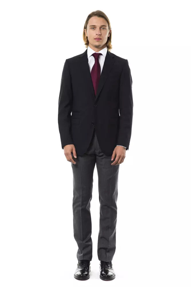Black Wool Men's Blazer - ventzia