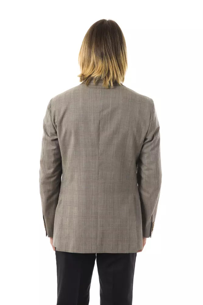 Gray Wool Men's Blazer - ventzia