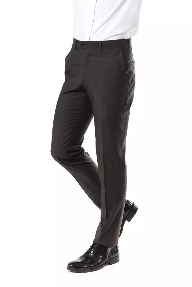Gray Wool Men's Suit Pant - ventzia