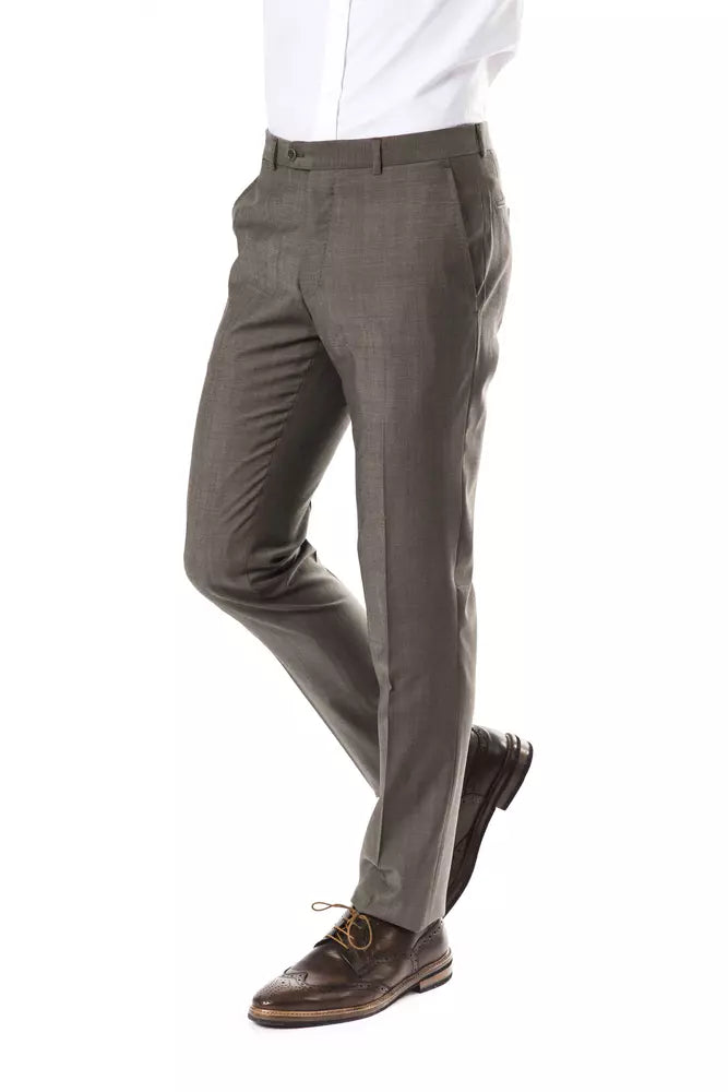 Gray Wool Mens Pants - ventzia