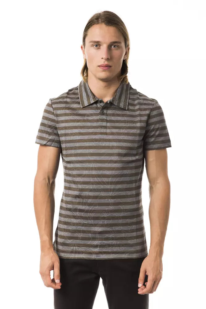 Gray Cotton Men Polo Shirt - ventzia