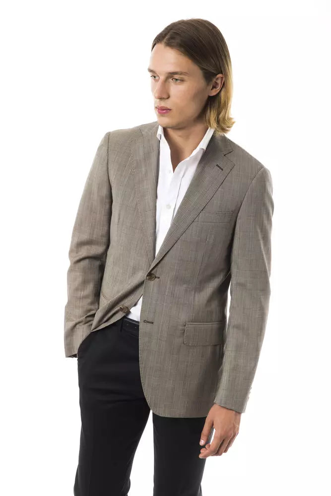 Gray Wool Men's Blazer - ventzia