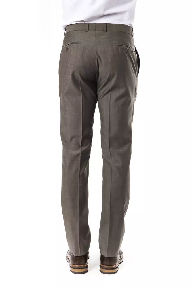 Gray Wool Mens Pants - ventzia