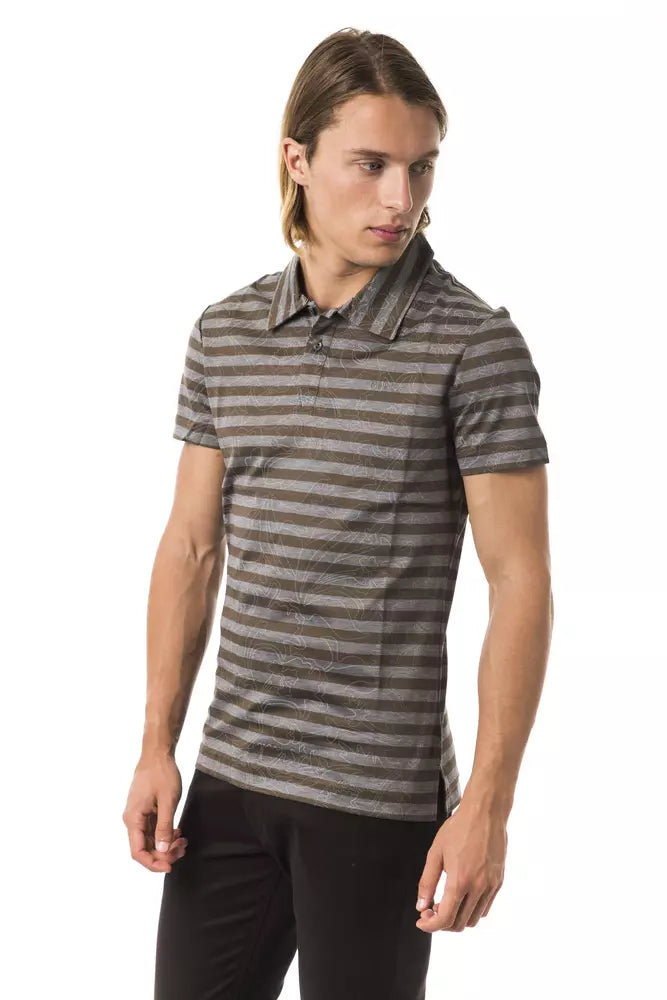 Gray Cotton Men Polo Shirt - ventzia