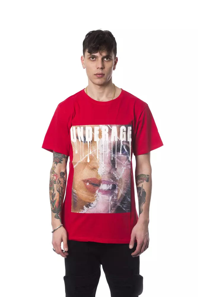 Red Cotton Men T-Shirt - ventzia
