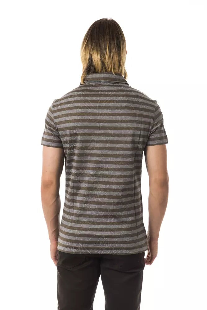 Gray Cotton Men Polo Shirt - ventzia