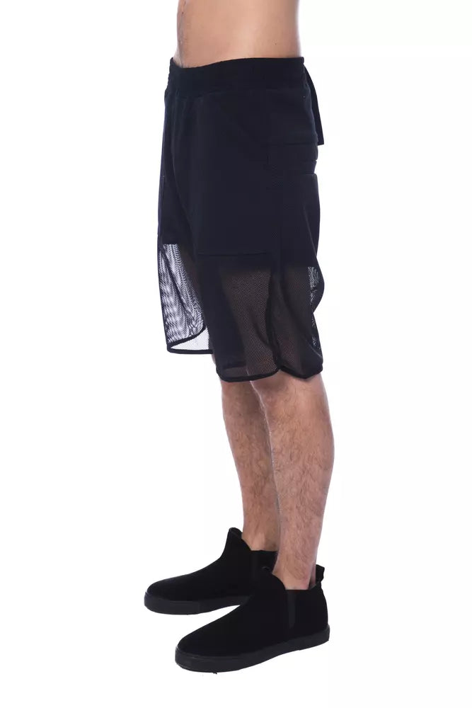 Black Polyester Men Short - ventzia