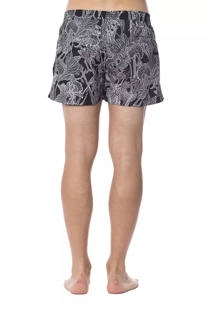 Black Polyester Men Swimsuit - ventzia