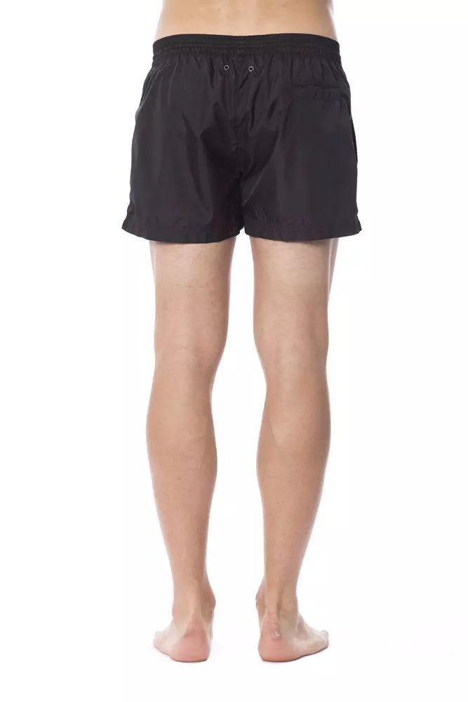 Black Polyester Men's Swim Trunk - ventzia