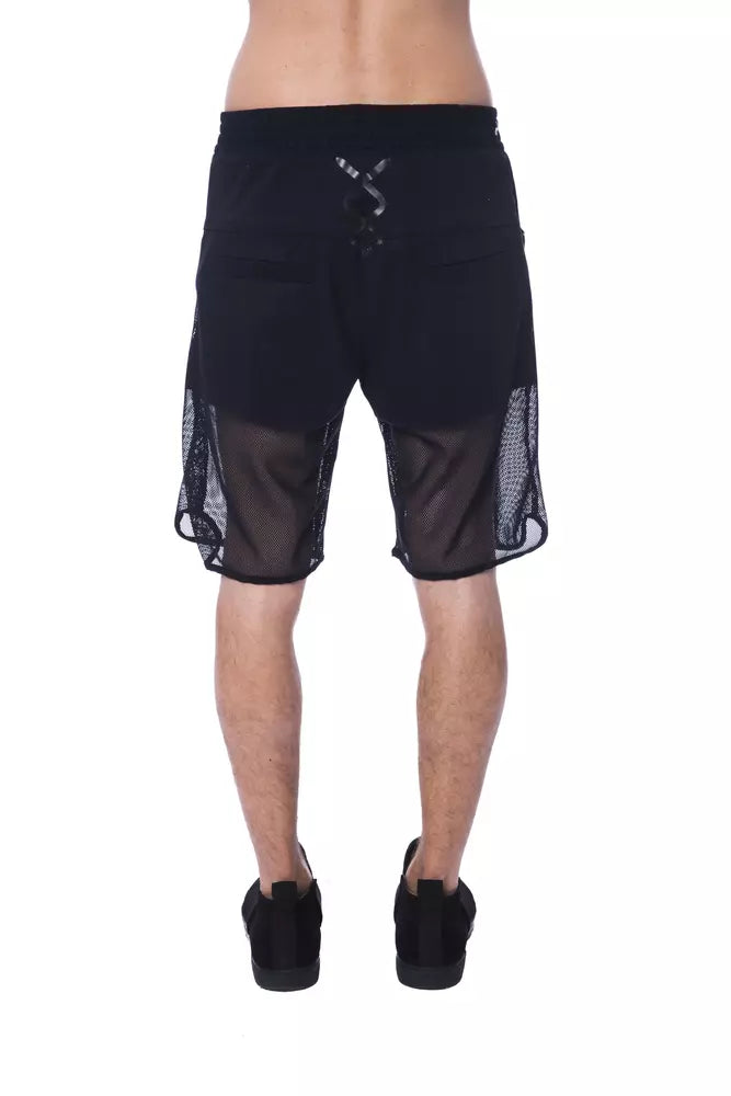 Black Polyester Men Short - ventzia