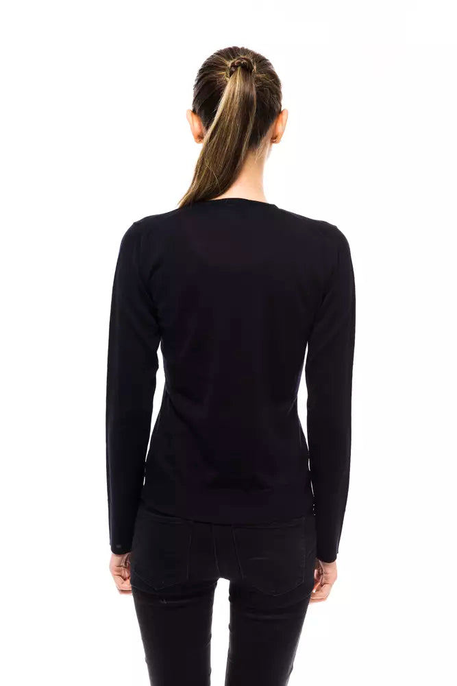 Blue Wool Women Sweater - ventzia