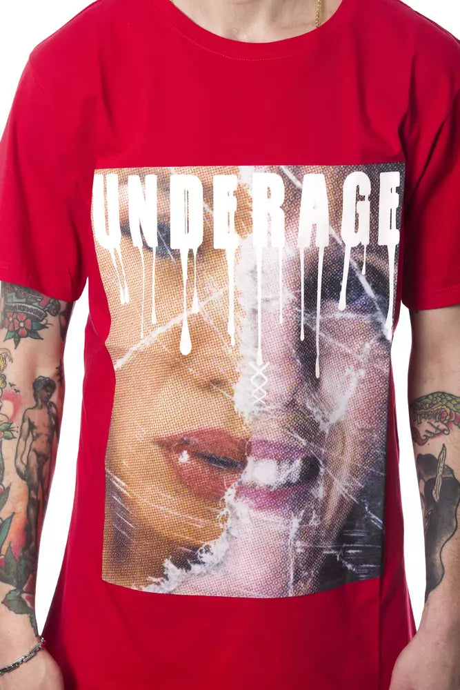 Red Cotton Men T-Shirt - ventzia