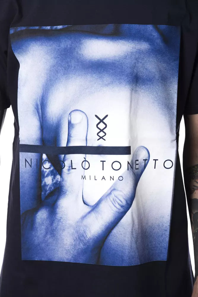 Blue Cotton Men T-Shirt - ventzia
