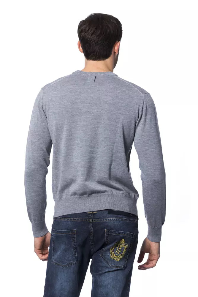 Gray Merino Wool Men Sweater - ventzia