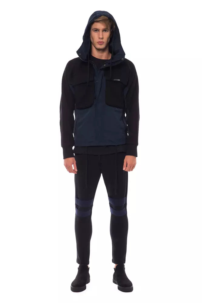 Black Wool Men's Hooded Jacket - ventzia