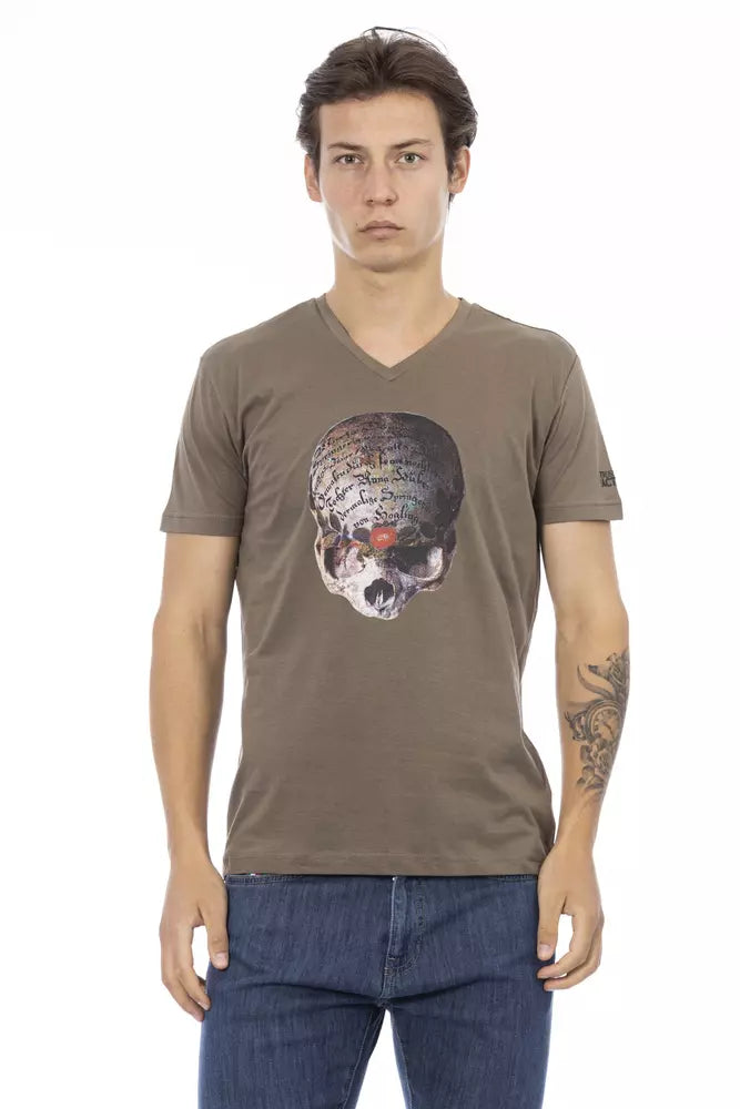 Brown Cotton Men T-Shirt - ventzia
