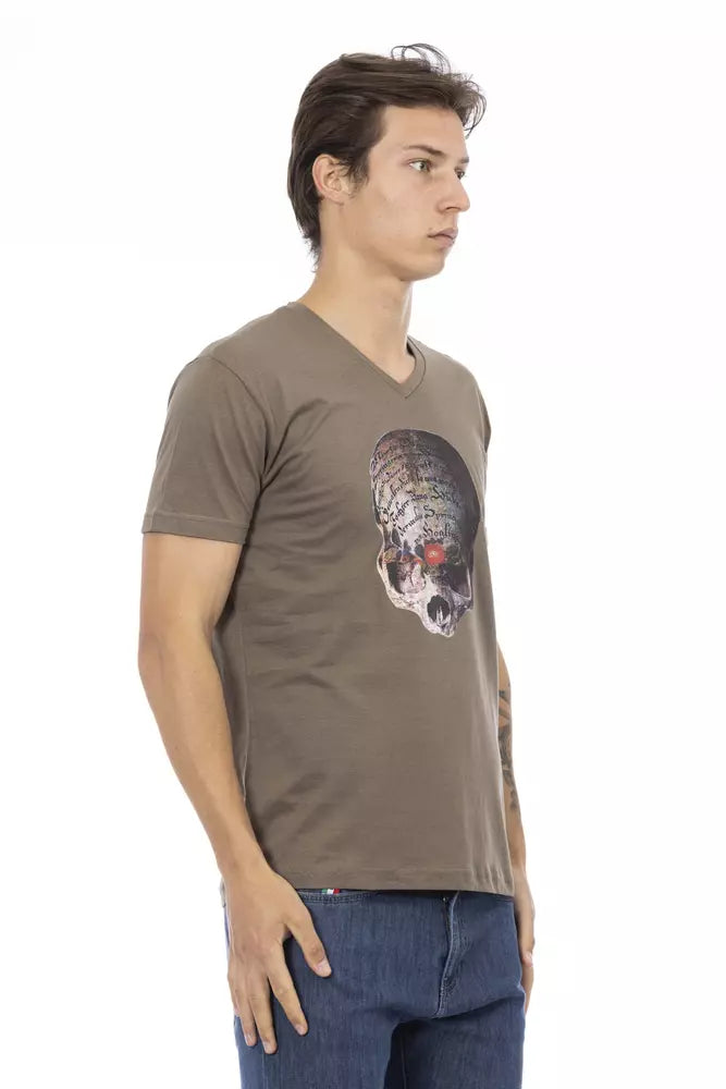 Brown Cotton Men T-Shirt - ventzia
