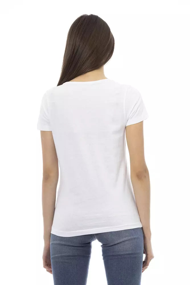 White Cotton Women T-Shirt - ventzia