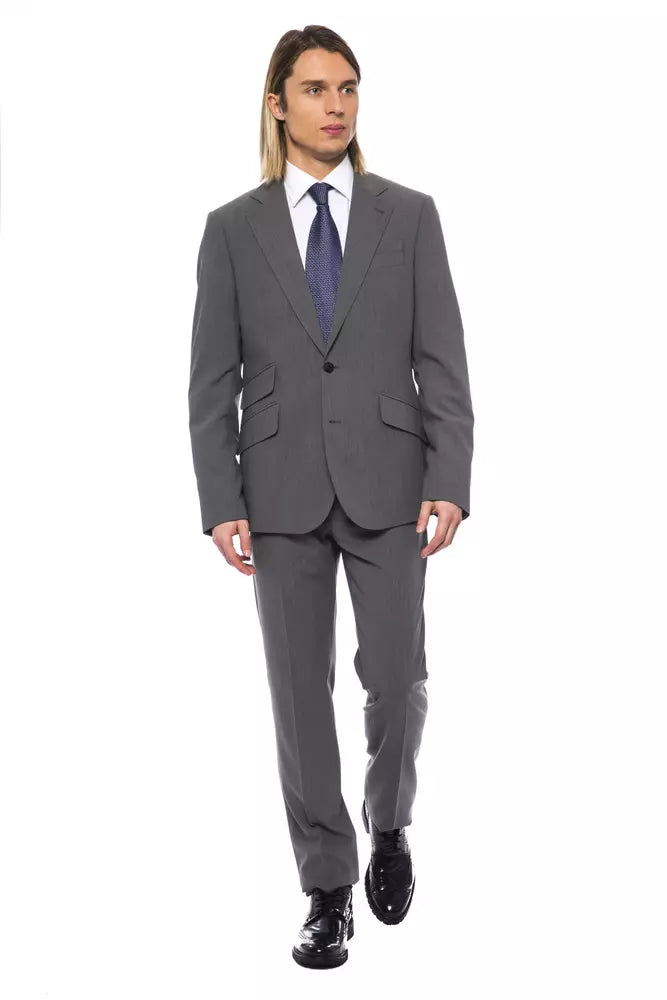 Gray Wool Men Suit - ventzia