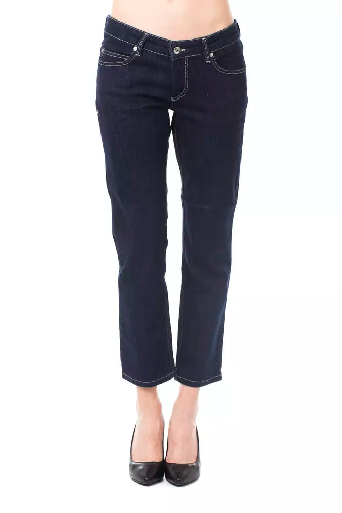 Blue Cotton Women's Capri Jeans - ventzia
