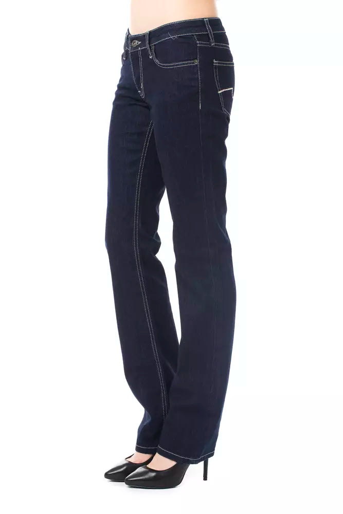 Blue Cotton Women Jeans - ventzia