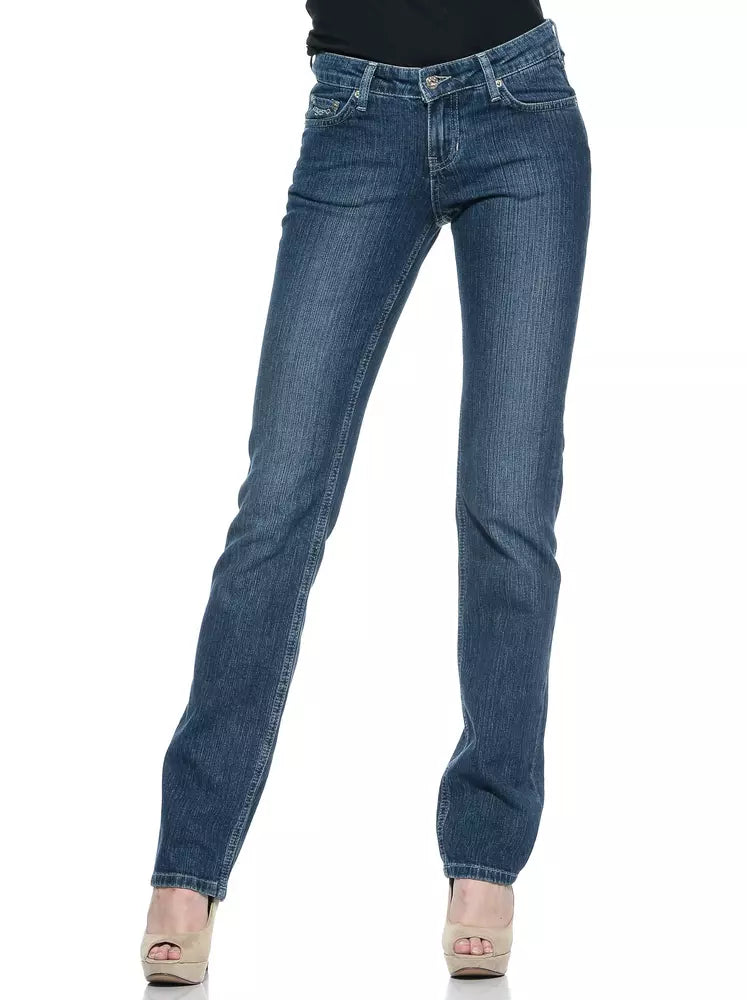 Blue Cotton Women Jeans - ventzia