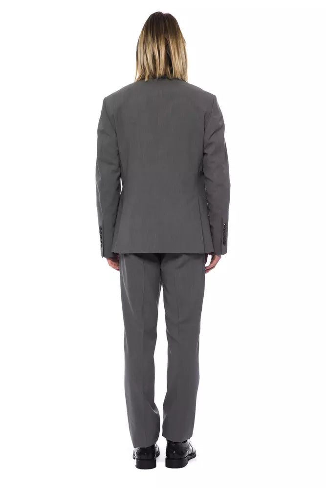 Gray Wool Men Suit - ventzia