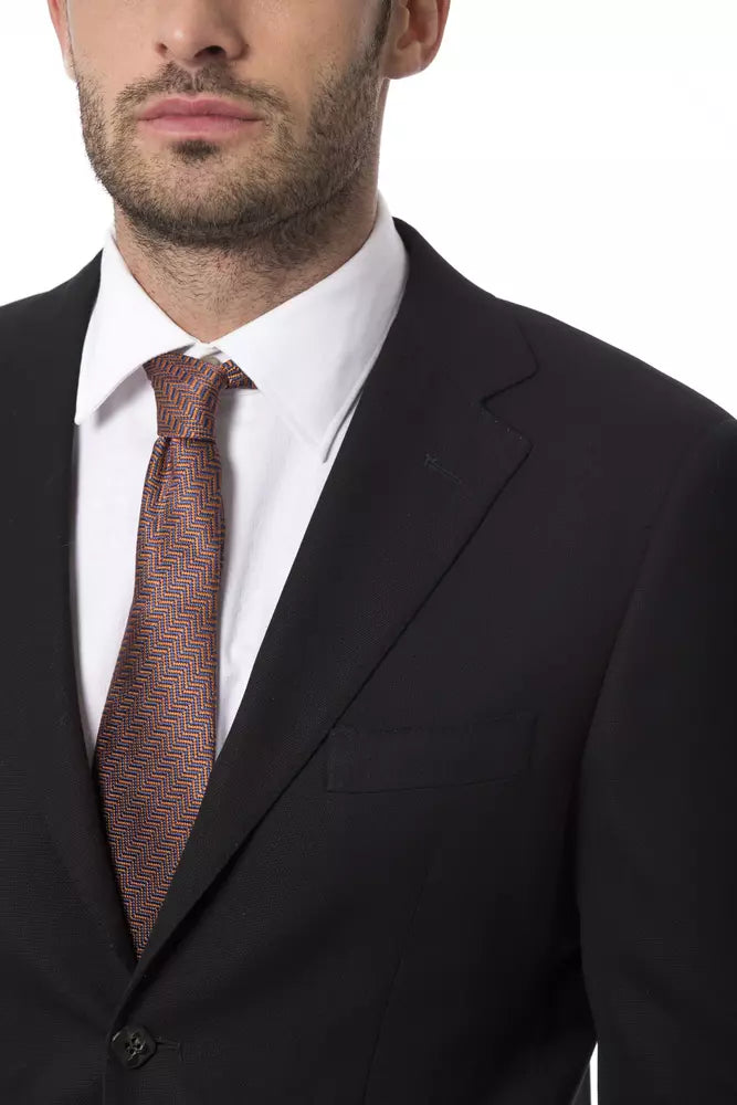 Black Wool Men's Blazer - ventzia