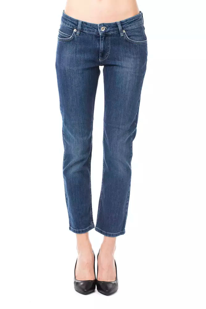 Light Blue Cotton Women Jeans - ventzia