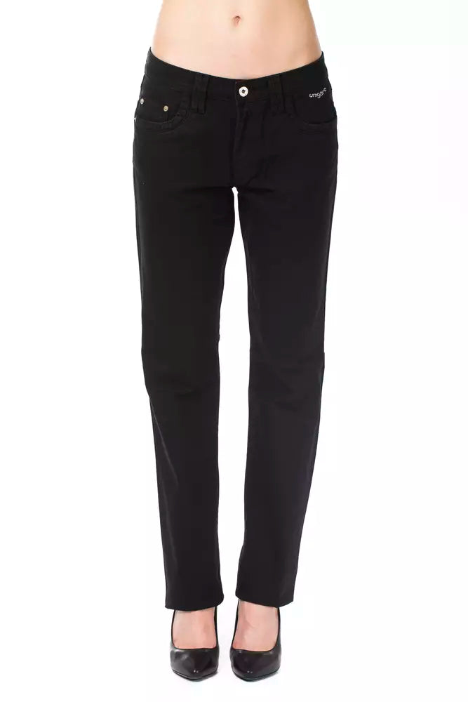 Black Cotton Women Pants - ventzia