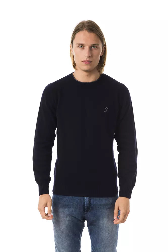 Blue Wool Men Sweater - ventzia